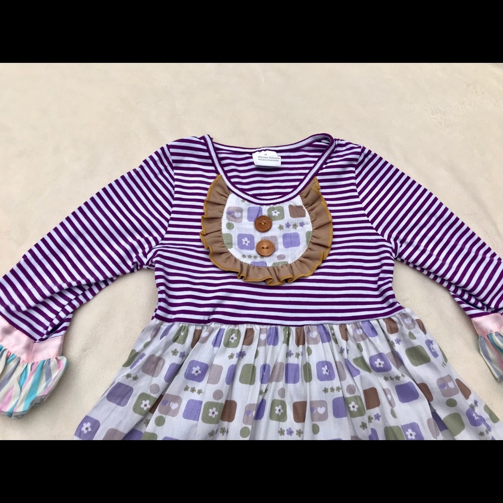 NWT Olive + Grape Striped Boutique Patchwork - Picture 4 of 7